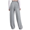 thumbnail image 6 of WENWU Pants for Women Ladies Casual Pants Light Gray Pants Womens Comfortable Pants High Waisted Wide Leg Pants Women Summer Pants, 6 of 9