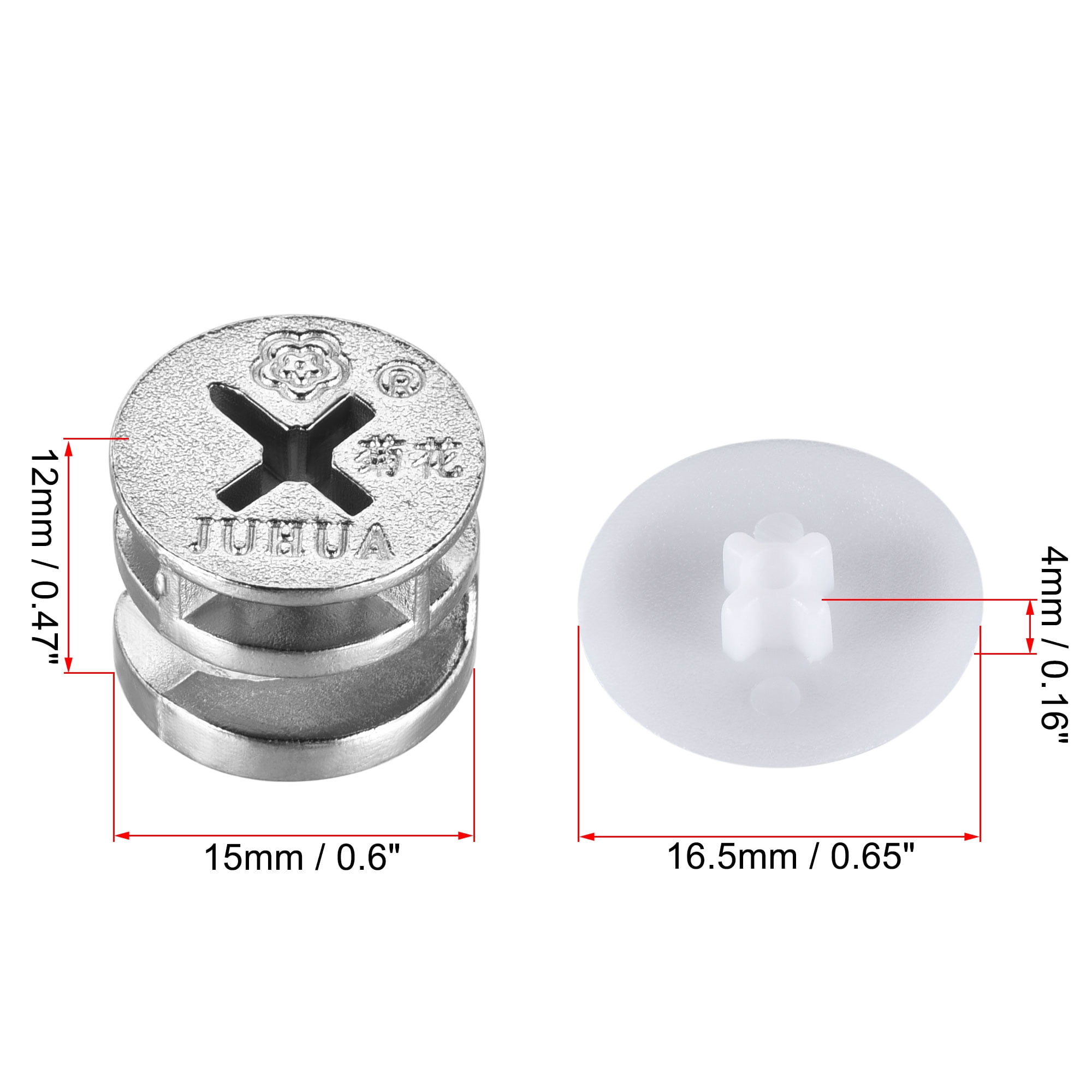 20-Piece Cam Lock Furniture Connectors – Silver Nickel Plated Fittings For Cabinets, Drawers & Wardrobes