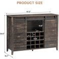 thumbnail image 2 of Farmhouse Wine Bar Cabinet with Sliding Barn Door, 47" Kitchen Coffee Bar Cabinet with Wine & Glass Rack, Storage Shelves, Rustic Buffet Sideboard for Dining Room, Living Room, Kitchen, Dark Brown, 2 of 7