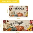 thumbnail image 3 of Hello Fall Kitchen Mat Set of 2, Thanksgiving Pumpkin Kitchen Rug, Holiday Creative Decorative Anti Fatigue Waterproof Stain Resistant Floor Rug Non Slip Cushioned Floor Mat - 17x29 and 17x47 Inch, 3 of 6