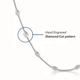 thumbnail image 6 of Tilo Jewelry Solid 925 Sterling Silver Diamond-Cut Oval-Shaped Beaded Station Chain Necklace with Secure Lobster Lock | 20 Inch | Everyday Necklace for Women, Men, Unisex, 6 of 12
