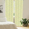 thumbnail image 2 of Ambesonne Vintage Curtains, Monochrome Romantic Floral, Pair of 28"x95", Ceil Blue and Pastel Yellow, 2 of 5
