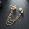 thumbnail image 5 of Rhinestone Crown Long Chain Brooch.Gold Silver Tassel Brooch Pin,Retro Crystal Suit Pins Collar Coat Pin for Men's Accessories Pin Husband Gifts, 5 of 6