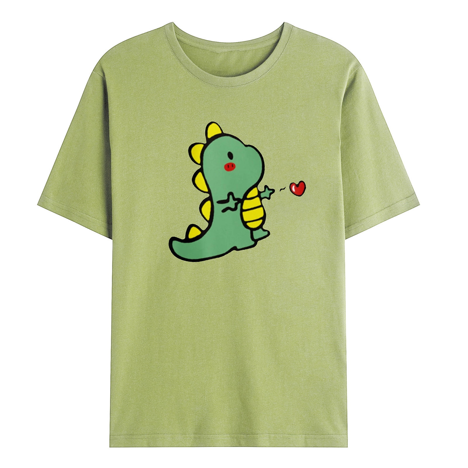 Langwyqu Giraffe Print Graphic Short Sleeve T-Shirt Plus Size Women Tops, Women's, Size: Small, Green