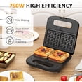 thumbnail image 4 of 3-in-1 Waffle Iron  Press Grill Sandwich Maker Set with Removable Non-Stick Plates, 4 of 6