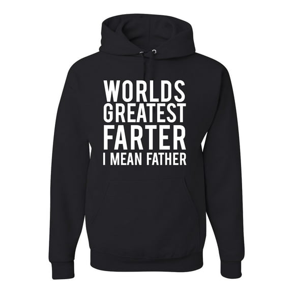 Wild Bobby,World's Best Farter I Mean Father Fart Joke Gift for Dad Husband, Father's Day, Unisex Graphic Hoodie Sweatshirt, Black, Small