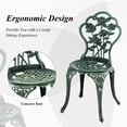 thumbnail image 3 of Topbuy Rose Design Bistro Set Antique Aluminum Bench Patio Garden Chair for Outdoor Green, 3 of 10