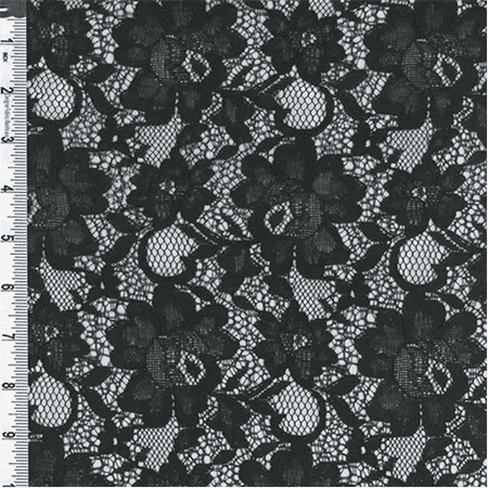 Black Poly Floral Lace, Fabric By the Yard - Walmart.com