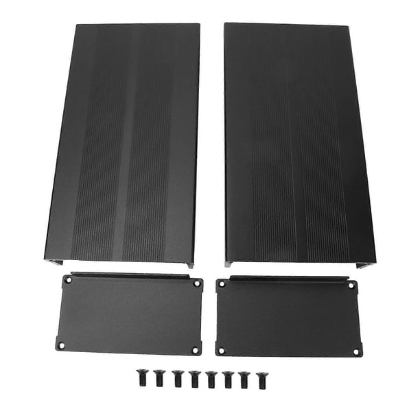 DIY electronics enclosure, PCB project, aluminum enclosure, cooling case, black curved plate and sand