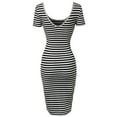 thumbnail image 2 of FashionOutfit Women's Short Sleeve Rib Striped Dress, 2 of 3