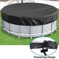 thumbnail image 4 of Round Swimming Pool Cover, Solar Cover for Above Ground Pool 3.05m Waterproof Winter Safety Cover Sunproof with Drawstring for Pool Protection, Black_Perfect Gift, 4 of 5
