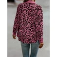 thumbnail image 3 of Leopard Print Shacket Jacket, Casual Button Front Turn Down Collar Long Sleeve Outerwear, Women's Clothing, 3 of 5