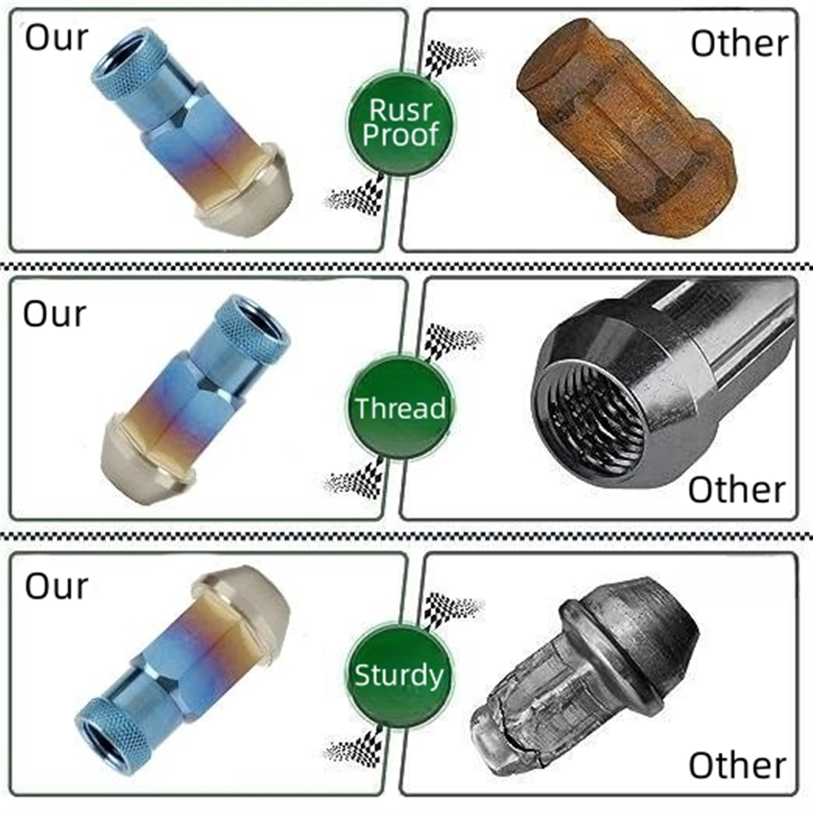 20PCS/Set, OEM Style Factory Lug Nuts, Aluminum Alloy Hex Lug Nuts, Wheel Nuts M12*1.25 M12*1.5 For Choice