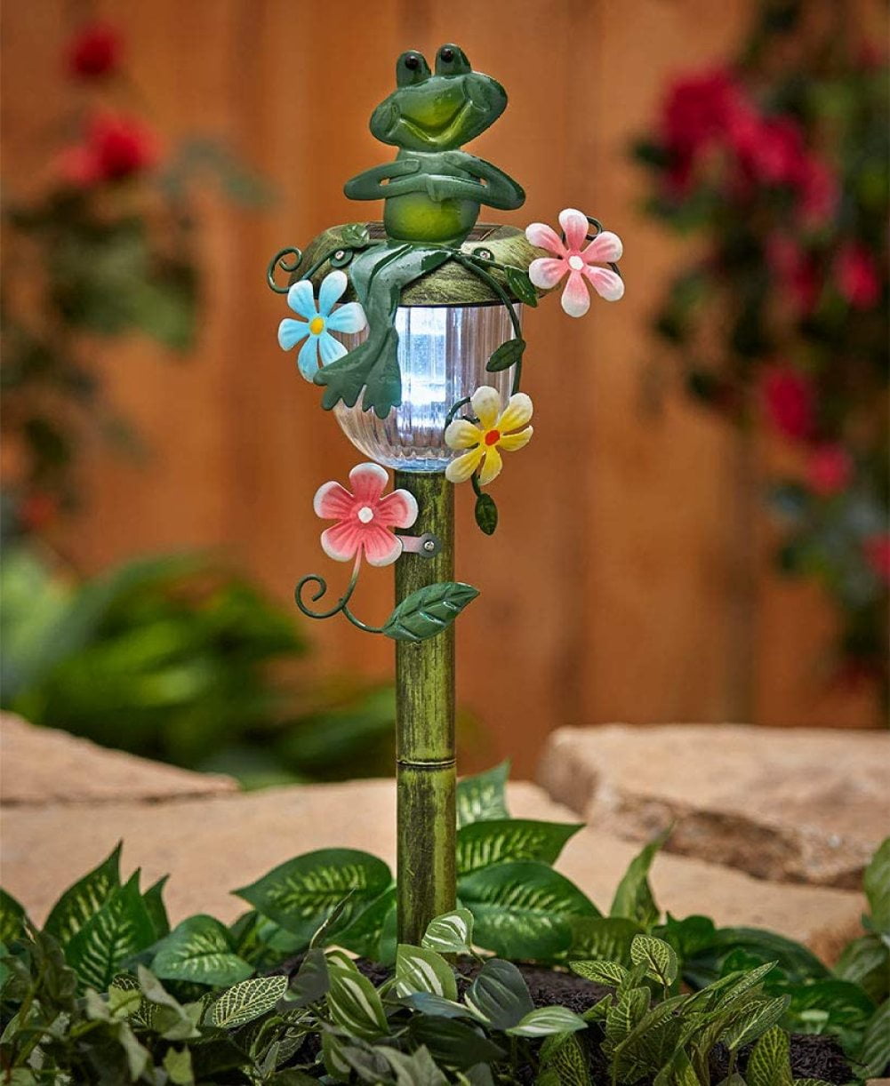 Solar Powered Outdoor LED Lily Stake Flower Lights Yard Garden Decor Lawn N9U3 