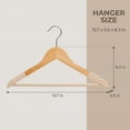 thumbnail image 6 of Unique Bargains 2 Pcs Wood Non-Slip Hangers with Clips for Clothing and Pants Beige, 6 of 6