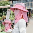 thumbnail image 4 of Fgnfyis Men and Women Summer Sun Hat Wide Brim Outdoor Foldable Ponytail Bucket Cap for Beach Fishing Winter Hats for Men Pink, 4 of 4