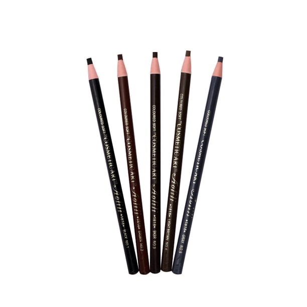 Lápiz de cejas resistente al agua, kit de maquillaje para tatuajes y suministros de microblading: delineadores de cejas permanentes en 5 colores, lápices de cejas resistentes al agua Peel