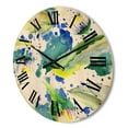 thumbnail image 3 of Designart 'Aquarelle Impression of Daisy Flowers I' Traditional Wood Wall Clock, 3 of 5