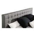 thumbnail image 4 of Modrest Gemma 84x89" Modern Steel & Faux Leather Eastern King Bed in Gray, 4 of 4