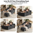 thumbnail image 3 of Yomsum Oversized Plush Chaise Lounge Chair for Indoor Use, Boneless Floor Sofa with 3 Pillows, Modern Living Room Lounger, Gray, 3 of 8