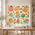 thumbnail image 5 of Cartoon Capybaras Among Tropical Summer Activities, Playful Illustration for Animal Lovers, Tropical Poolside Art, Birthday Gift, Tapestry Wall Hanging for Bedroom and Dorm, 5 of 7