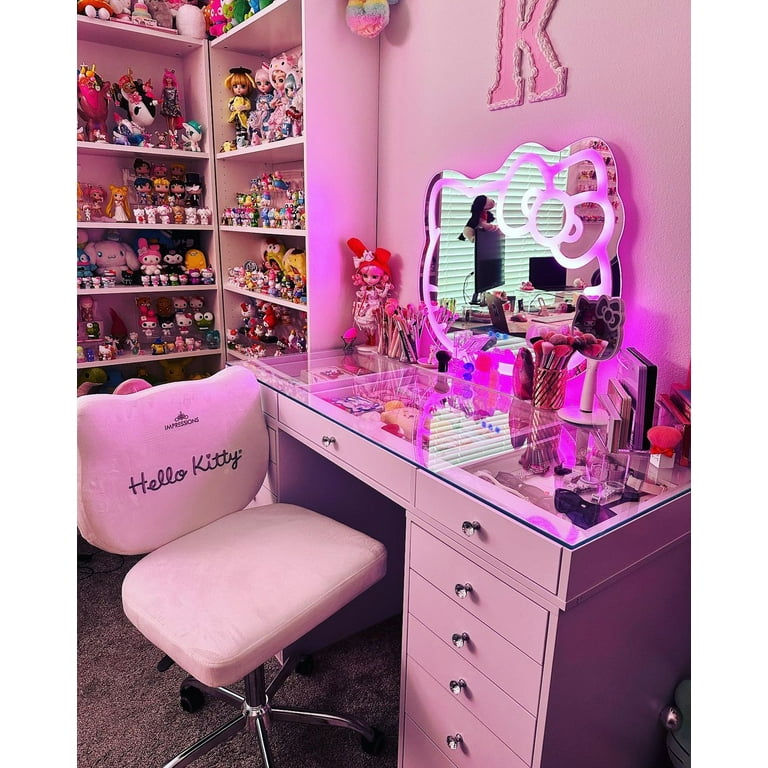 Hello Kitty Monipolyhello Kitty Rhinestone Vanity Mirror - Pink Desk &  Shower Room Compact