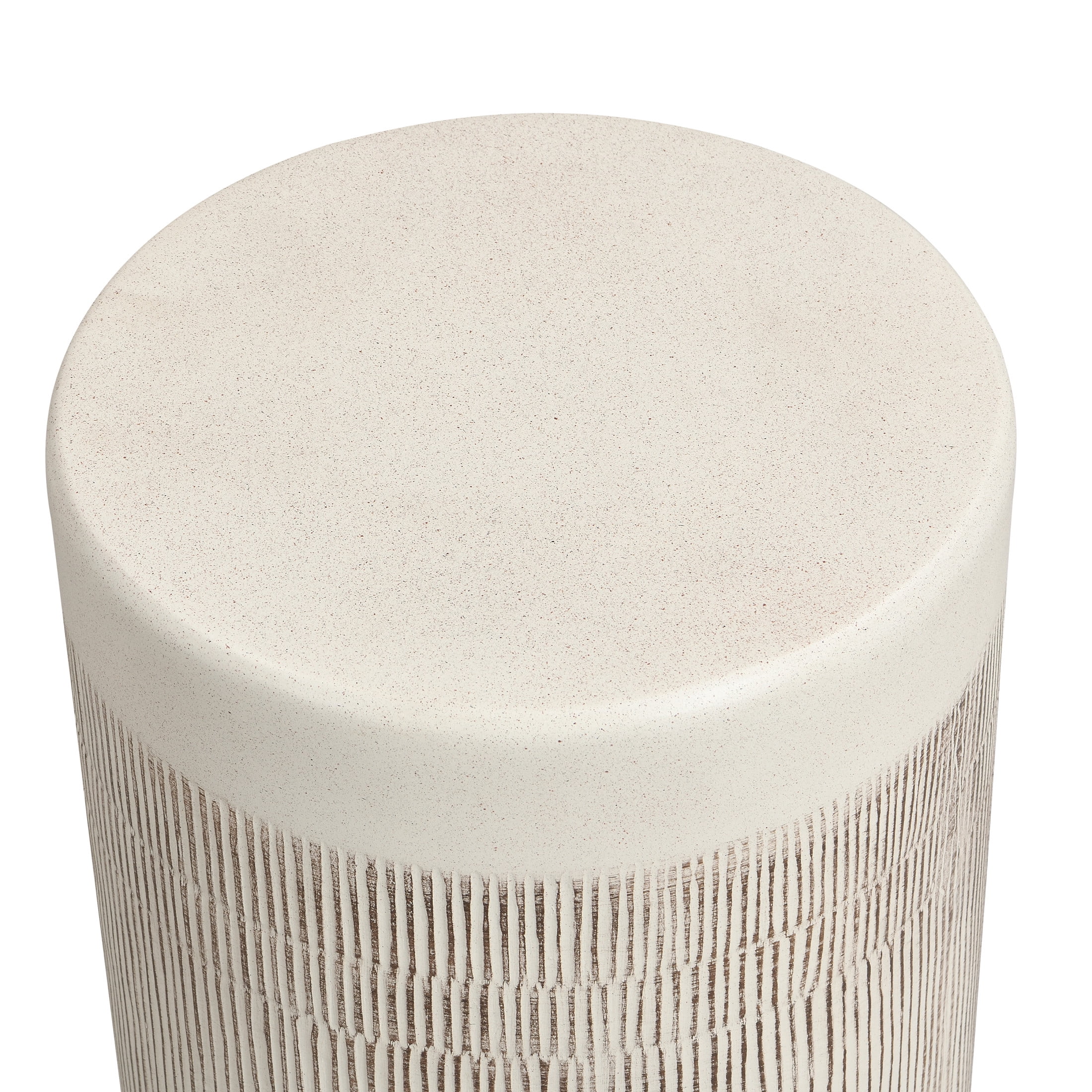 Christopher Knight Home 17.52" Indoor/Outdoor MGO Side Table with Vertical Textured Design, White