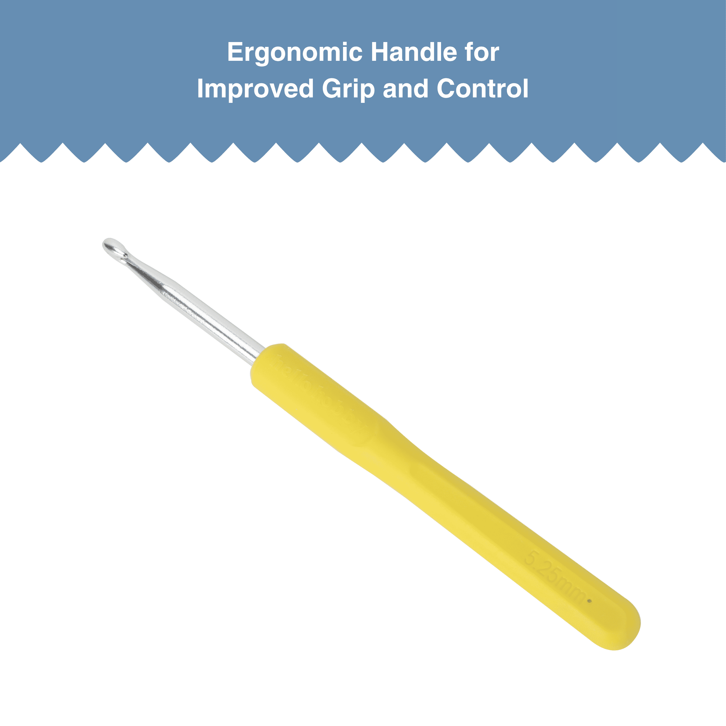 Hello Hobby Ergonomic Crochet Hook, Size I, 5.25 mm