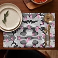 thumbnail image 5 of Gray Camo Pink Ribbon Pattern Summer Placemats Table Placemats Set Of 4-Linen Kitchen Washable Placemats Table Mats 11.8"x17.7" Non-Slip Heat Resistant, 5 of 6