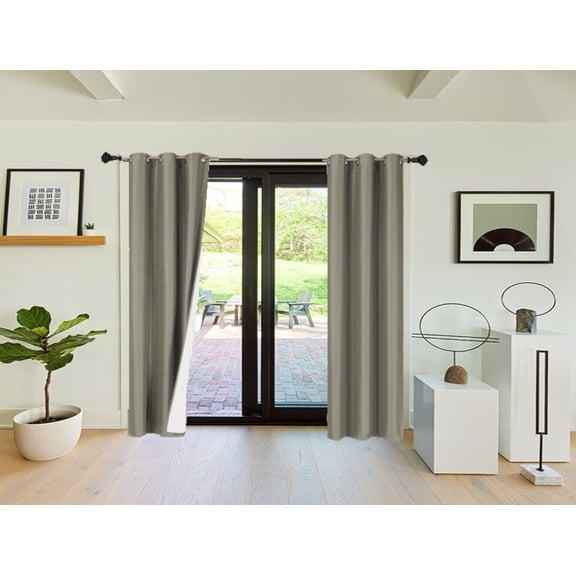 Blackout Heat And Light Blocking Set of 2 panels Window Curtain Treatment Charcoal Color 84" Long for Bedroom Home Décor