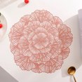 thumbnail image 2 of Table Place Mat - 15" Round Vinyl Placemat Hollow Out Design, Non-Slip Flower Functional Mat for Dining Table, 2 of 6