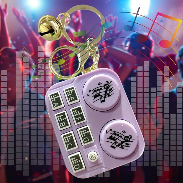 Llavero con tocadiscos de DJ | Llavero con efectos de sonido de mini instrumento musical | Juguete portátil para DJ para amantes de la música | Llavero para bolso o coche