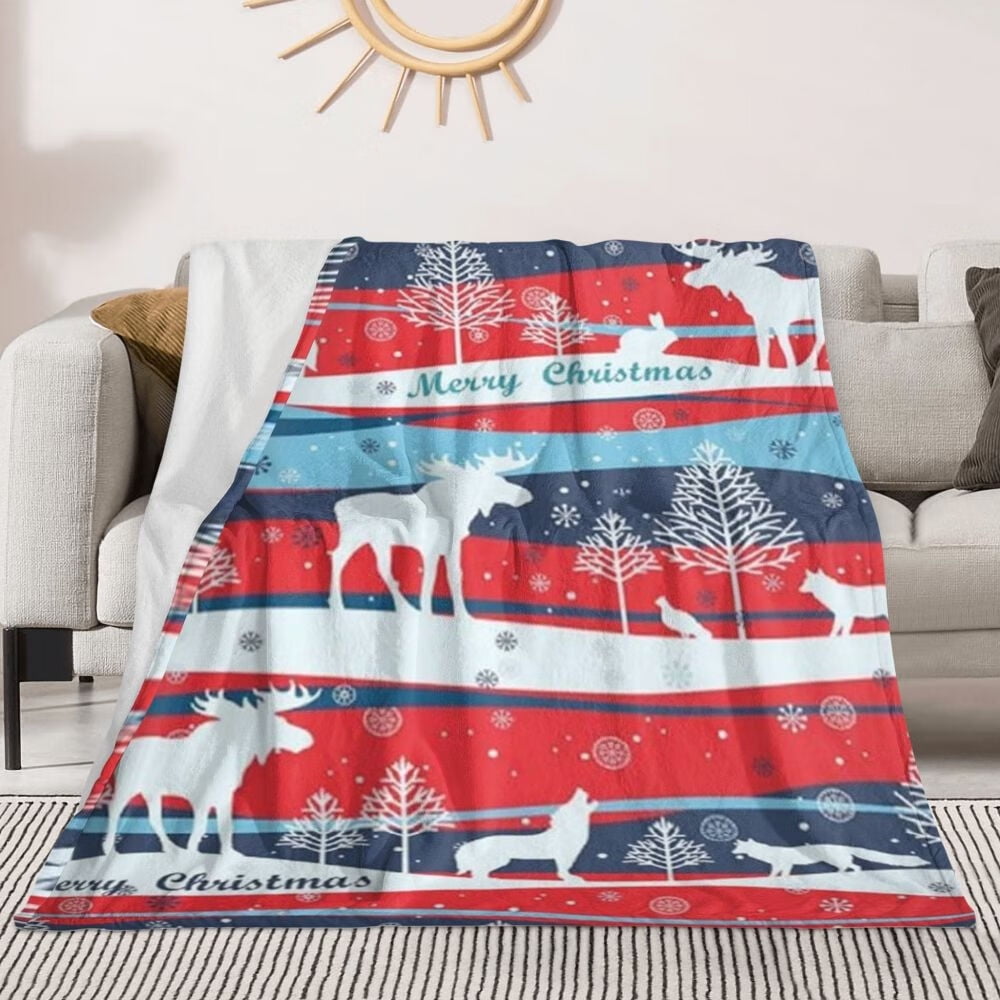 Christmas Blanket Christmas Reindee Throw Blankets, For Christmas Warm