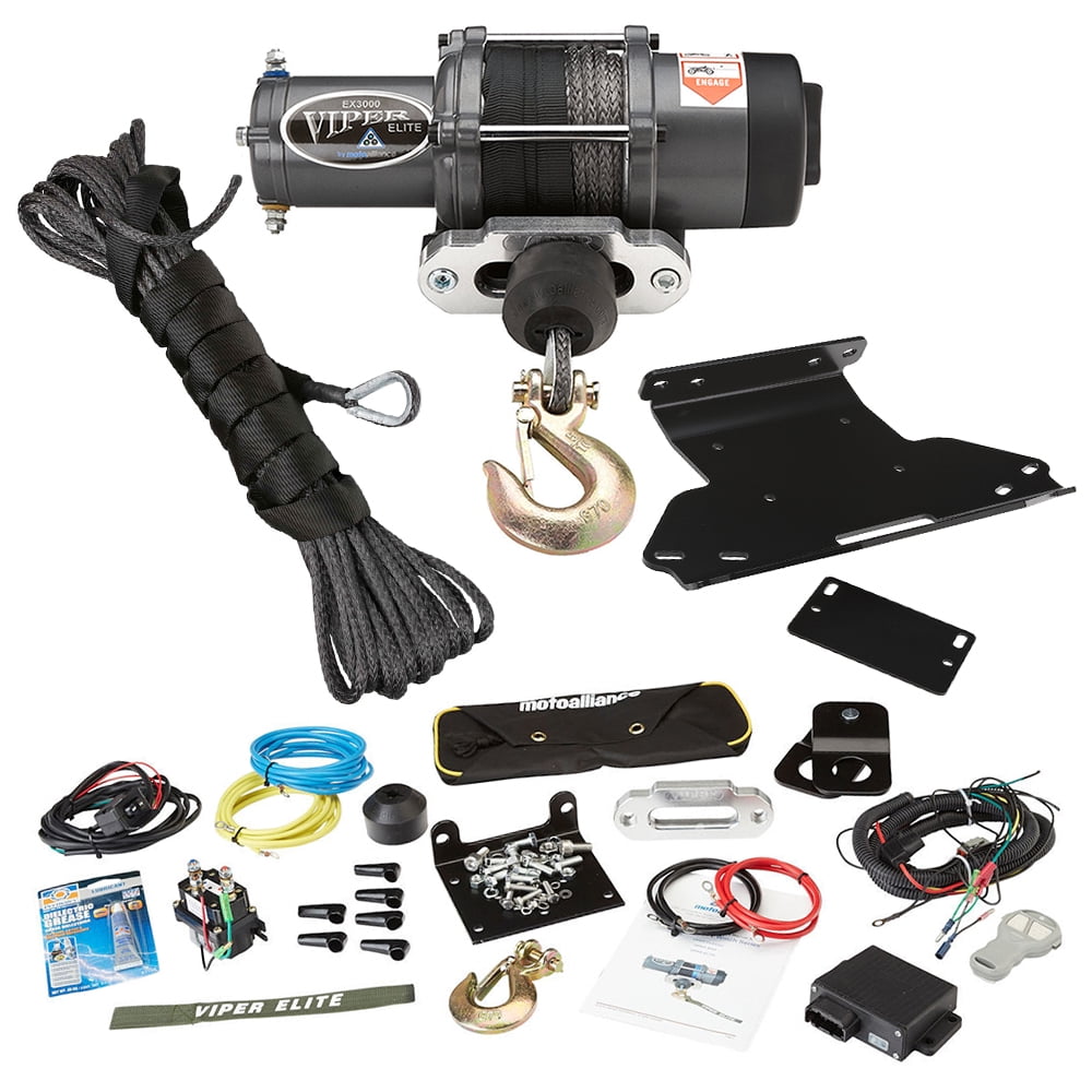 MotoAlliance FK1004494 3000lb Viper Elite Winch & Mount Black Rope 2005