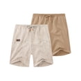 thumbnail image 1 of Pantalones cortos COOFANDY de lino casual para hombre, cintura elástica, color caqui, talla L, 1 of 6