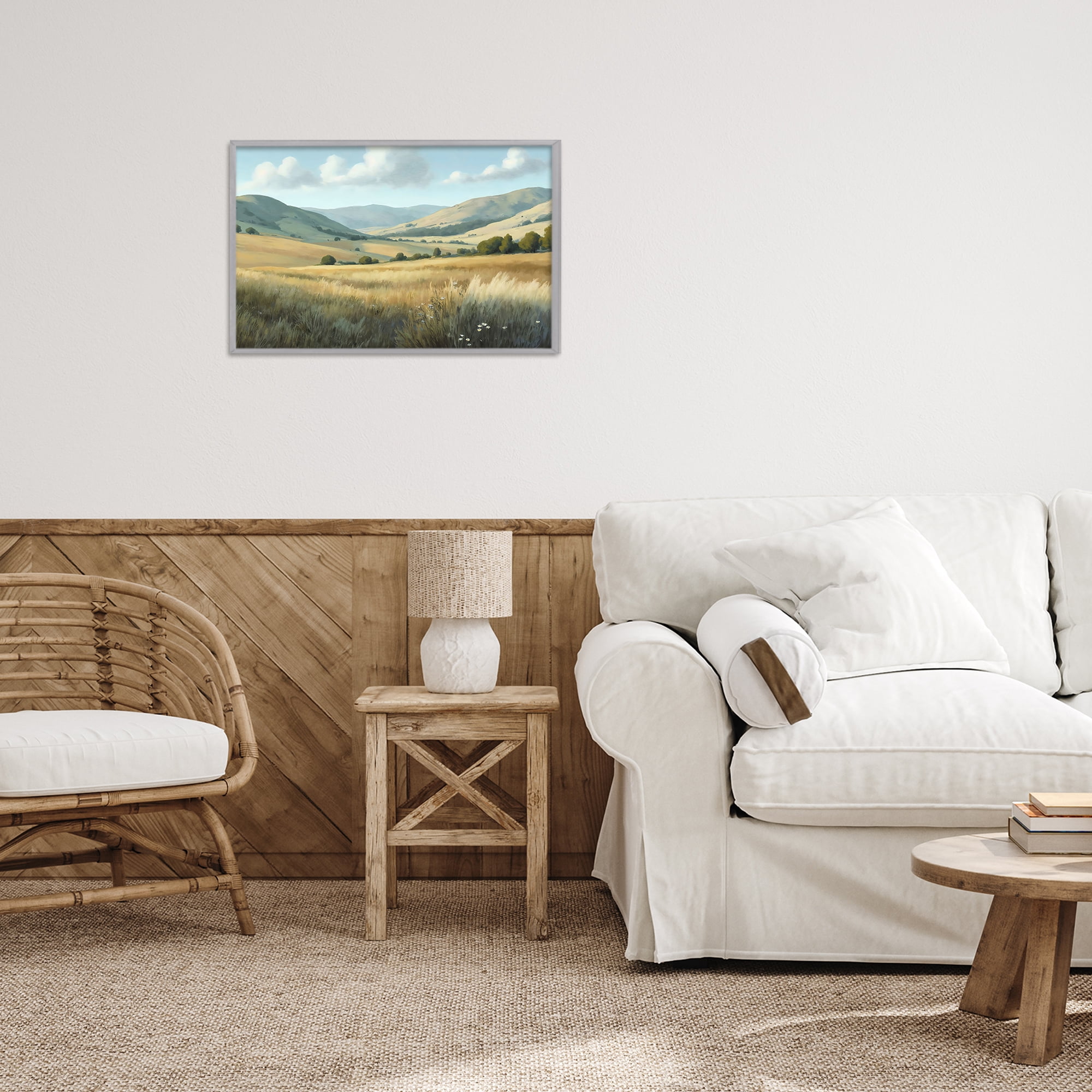 Stupell Industries Rolling Hills at Golden Hour Gray Framed Giclee Art, design by Creative Studio