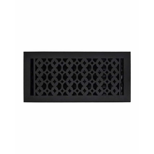 Floor Vent Cover / Register 6” x 16” with Damper – Prima Decorative Cast Aluminum, Powder Coated, Repaintable Tudor Mushroom Design – For Floors, Walls & Ceilings – VR 100