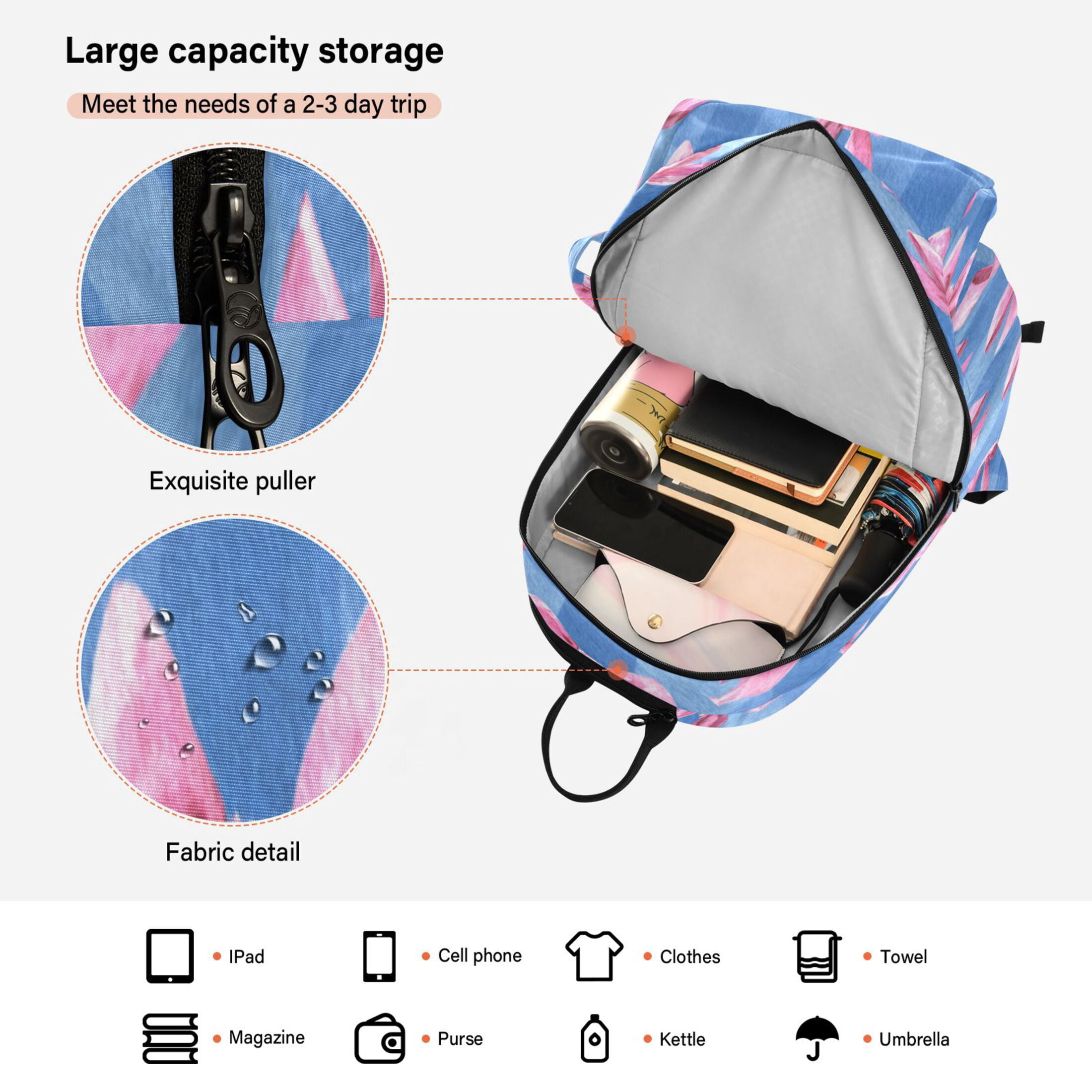 2 Racquet Holder Tennis Backpack Tennis Racket Covers Gym Bags Cute Pink Bows