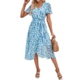 thumbnail image 1 of Vestido PRETTYGARDEN Bohemio de Verano con Cruzado y Escote en V Floral XL, 1 of 7