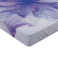 thumbnail image 2 of Ambesonne Flower Fitted Sheet, Blossoming Petals Layout, Queen Size, Purple Dark Purple, 2 of 3