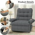 thumbnail image 6 of 3 Motor Power Lift Recliner Chair, HSUNNS Zero Gravity Recliners with Side Pocket for Elderly, Electric Sofa with Remote Control for Living Room Home Theater, Ergonomic Lounge Recliner Chair, Gray, 6 of 15