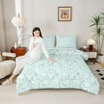 thumbnail image 4 of Homewish Flying Butterflies Full Size Comforter Sets 3-Piece for Teens Girls Boys,Chic Floral Flowers Bedding Comforter Set,Spring Garden Lightweight Bedding Sets,Breathable Home Decor,Reversible, 4 of 8
