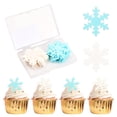 thumbnail image 2 of Snowflake Garnitures de Gâteau en Papier Gaufré Comestibles - 50 Pcs, 2 of 7