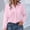 Pink, variant on Womens Button down Shirts Cotton Linen Long Sleeve Dress Shirts Casual Summer Tops with Pockets by Yigetop Beige L