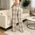 thumbnail image 5 of LUVDA Womens Plaid Pajama Pants Flannel Casual Stretch Wide Leg Pj Pants with Pockets Comfy Soft Lounge Sleepwear, 5 of 5