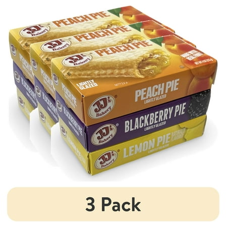 (3 pack) JJ s Bakery Pies Variety Pack (Lemon / Peach / Blackberry) | 12 Count