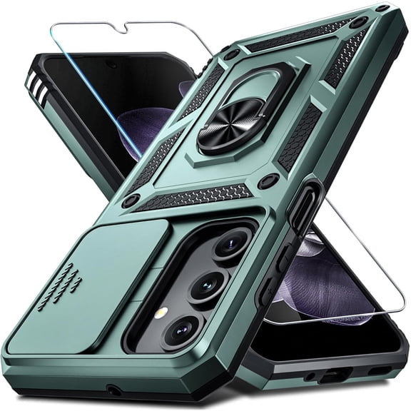 Starshop For Moto G 2025 Case Phone Cover With Slide Camera Cover And Kickstand - Green