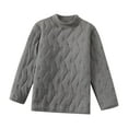 thumbnail image 2 of TFEOQRY Tween Girls Boys Winter Cotton Thermal Base Layer Shirts Casual Solid Color Long Sleeved Round Neck Top Shirt Gray, 2 of 4