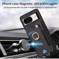 thumbnail image 4 of Phone Case for Google Pixel 8 5G Wallet Cover with Tempered Glass Screen Protector Wrist Strap Lanyard RFID Credit Card Holder Ring Stand Cell Accessories Pixel8 Pixle Eight Women Men Black, 4 of 13