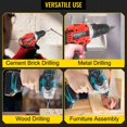 20V Cordless Electric Hammer Drill Impact Screwdriver Driver Set